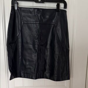 Ann Taylor Black Leather Pencil Skirt